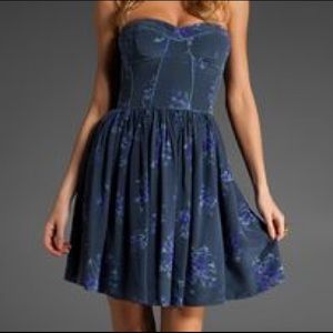 Rebecca Taylor Strapless Floral Dress
